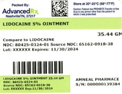 label 1 - Lidocaine Ointment 80425 0324 01